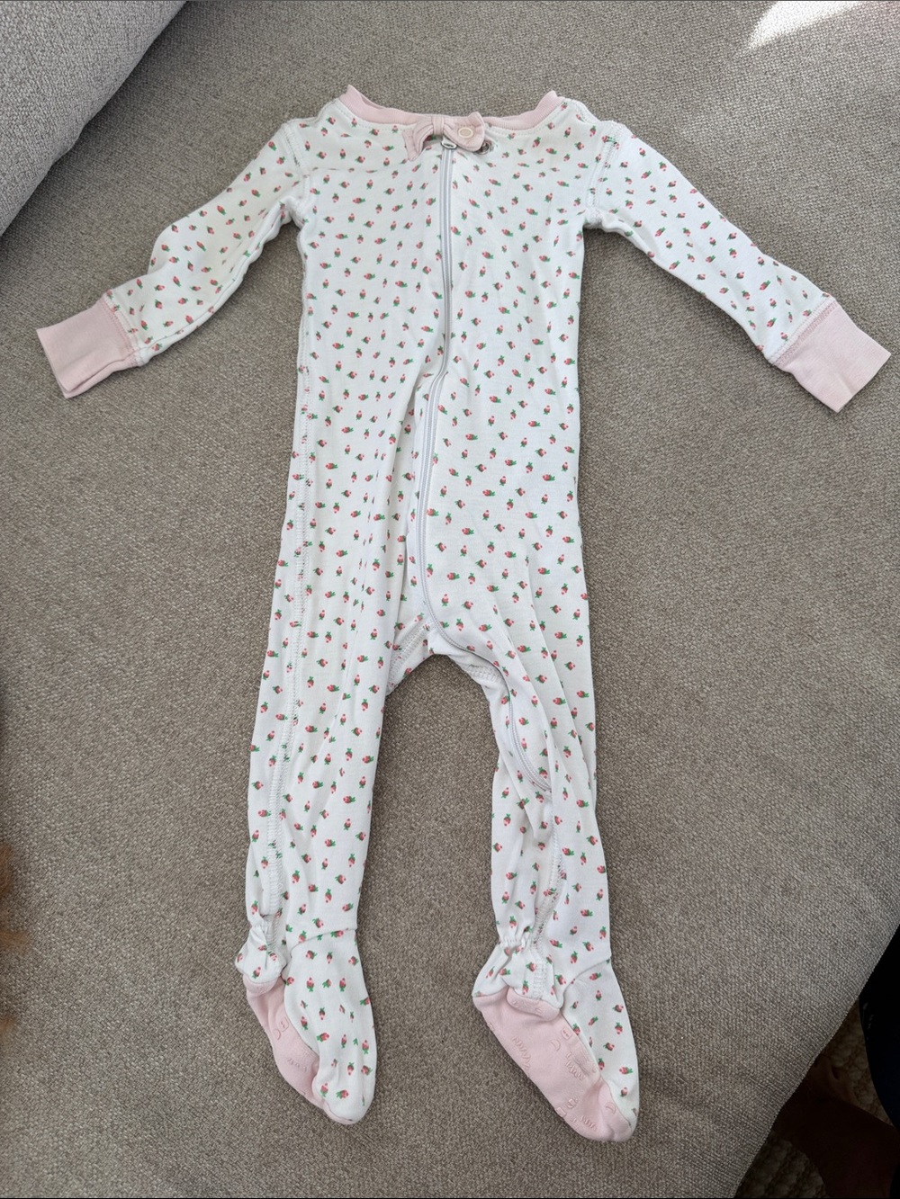 The Beaufort Bonnet Company Rose One-Piece Footed Pajamas